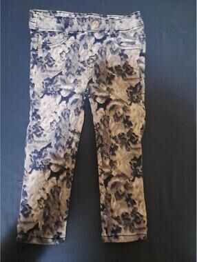 7 For All Man Kind Baby Size 24m Floral Denim Jeans , Skinny
